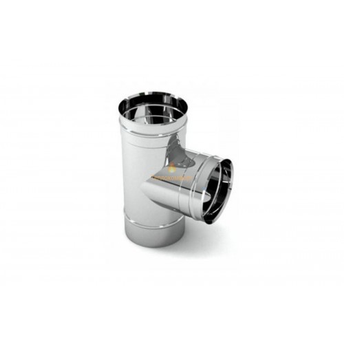 Отопление - Тройник дымоходный Premium Mono AISI 321 87°, 0,8 мм, ᴓ 200 Тепло-Люкс - Фото 1