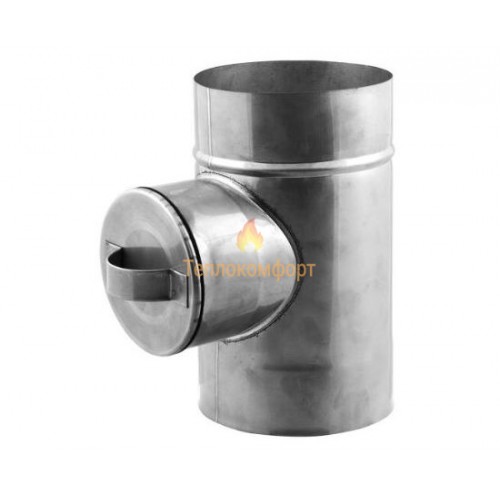 Отопление - Ревизия опорная дымоходная Standart Mono AISI 304 0,5 мм, ᴓ 300 Тепло-Люкс - Фото 1