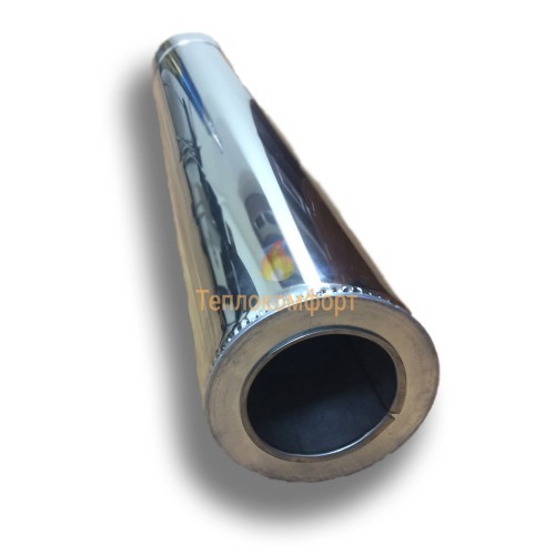 Отопление - Труба дымоходная Eco Termo AISI 201 0,25 м, нерж/оц, 0,5 мм, ᴓ 400/460 Тепло-Люкс - Фото 1