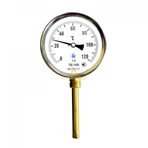 Электромеханика - Термометр биметаллический Стеклоприбор ТБ-63-50 0-120-2,5-Р - Фото 1