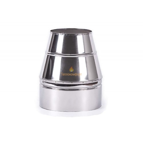 Дымоходы - Конус дымоходный Premium Termo AISI 321 0,8 мм, нерж-оц, ᴓ 300/360 Тепло-Люкс - Фото 1