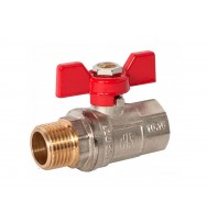 Кран кульовий Eco 1/2" ЗВ (червоний метелик) для води Кран кульовий Eco 1/2" ЗВ (червоний метелик) для води