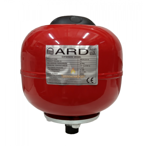 Мембранні баки - Бак мембранний розширювальний для систем опалення та гарячого водопостачання ARD-HL-2V-10 - Фото 1